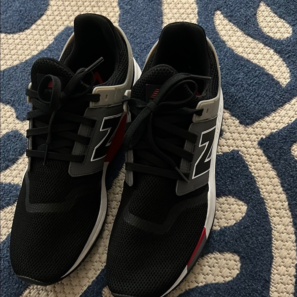 New Balance Men's Black/Red and Gray Athletic Shoes - Picture 3 of 5